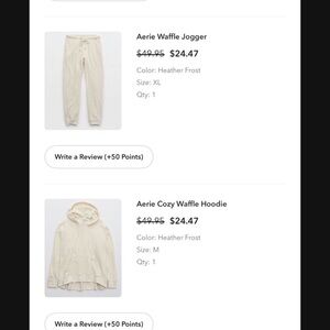 Aerie Heather Frost Waffle Jogger